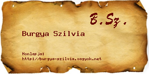 Burgya Szilvia névjegykártya