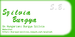 szilvia burgya business card